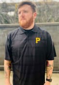 Antigua Pittsburgh Pirates Black Illusion Short Sleeve Polo Shirt