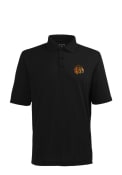 Antigua Chicago Blackhawks Mens Black Pique Short Sleeve Polo Shirt