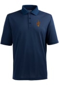 Antigua Cleveland Cavaliers Mens Navy Blue Pique Short Sleeve Polo Shirt