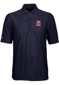 Antigua St Louis Cardinals Navy Blue Illusion Short Sleeve Polo Shirt
