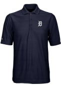 Antigua Detroit Tigers Navy Blue Illusion Short Sleeve Polo Shirt