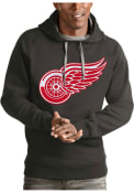 Detroit Red Wings Antigua Victory Hooded Sweatshirt - Charcoal