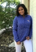 Kansas Jayhawks Womens Antigua Fortune 1/4 Zip Pullover - Blue