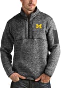 Michigan Wolverines Antigua Fortune 1/4 Zip Pullover - Grey