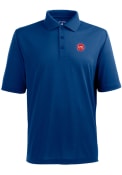 Antigua Detroit Pistons Blue Pique Short Sleeve Polo Shirt