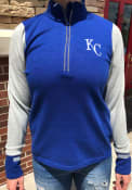 Kansas City Royals Womens Antigua Pitch Pullover 1/4 Zip Pullover - Navy Blue