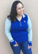 Texas Rangers Womens Antigua Pitch Pullover 1/4 Zip Pullover - Navy Blue