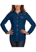 Tennessee Titans Womens Antigua Dynasty Dress Shirt - Navy Blue