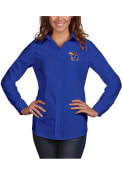 Kansas Jayhawks Womens Antigua Dynasty Dress Shirt - Blue