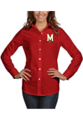 Maryland Terrapins Womens Antigua Dynasty Dress Shirt - Red
