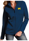 Michigan Wolverines Womens Antigua Leader Medium Weight Jacket - Navy Blue