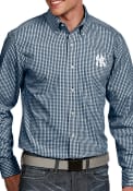 New York Yankees Antigua Associate Dress Shirt - Navy Blue