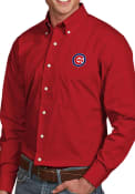 Chicago Cubs Antigua Dynasty Dress Shirt - Red