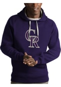 Colorado Rockies Antigua Victory Hooded Sweatshirt - Purple
