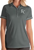 Kansas City Royals Womens Antigua Salute Polo Shirt - Grey