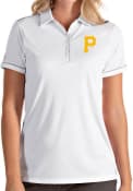 Pittsburgh Pirates Womens Antigua Salute Polo Shirt - White