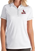 St Louis Cardinals Womens Antigua Salute Polo Shirt - White