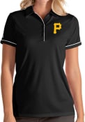 Pittsburgh Pirates Womens Antigua Salute Polo Shirt - Black