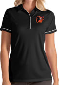 Baltimore Orioles Womens Antigua Salute Polo Shirt - Black