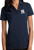 New York Yankees Womens Antigua Tribute Polo Shirt - Navy Blue