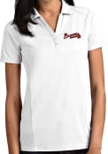 Atlanta Braves Womens Antigua Tribute Polo Shirt - White