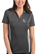 Kansas City Royals Womens Antigua Venture Polo Shirt - Grey