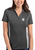 New York Yankees Womens Antigua Venture Polo Shirt - Grey