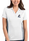 Miami Marlins Womens Antigua Venture Polo Shirt - White