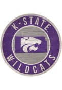 Purple K-State Wildcats State Circle Sign