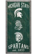 Michigan State Spartans 6X12 Heritage Logos Sign