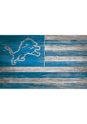 Detroit Lions Distressed Flag 11x19 Sign