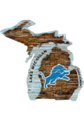 Detroit Lions Distressed State 24 Inch Sign
