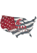 Washington State Cougars USA Shape Flag Cutout Sign