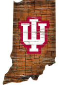 Indiana Hoosiers Distressed State 24 Inch Sign