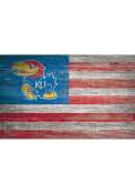 Kansas Jayhawks Distressed Flag 11x19 Sign