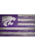Purple K-State Wildcats Distressed Flag 11x19 Sign