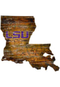 LSU Tigers Distressed State 24 Inch Sign