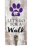 White K-State Wildcats 6x12 Leash Holder Sign
