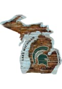 Michigan State Spartans Distressed State 24 Inch Sign