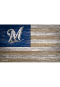 Milwaukee Brewers Distressed Flag 11x19 Sign