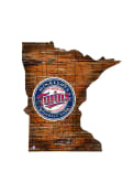 Minnesota Twins Distressed State 24 Inch Sign