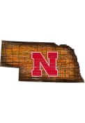 Nebraska Cornhuskers Distressed State 24 Inch Sign