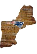 New England Patriots Distressed State 24 Inch Sign