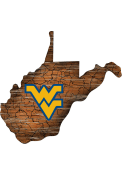 West Virginia Mountaineers Distressed State 24 Inch Sign