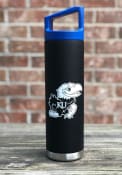 Kansas Jayhawks Team Logo 22oz Bottle with Team Color Cap Stainless Steel Tumbler - Black