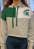 Michigan State Spartans Womens Hype and Vice Colorblock Hooded Sweatshirt - Grey
