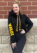 Iowa Hawkeyes Womens Cropped Hooded Sweatshirt - Black