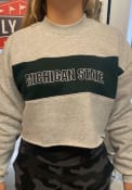 Michigan State Spartans Womens Hype and Vice Era Cropped Crew Sweatshirt - Grey