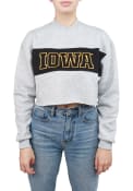 Iowa Hawkeyes Womens Hype and Vice Era Cropped Crew Sweatshirt - Grey