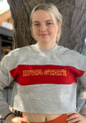 Iowa State Cyclones Womens Era Cropped Crew Sweatshirt - Grey